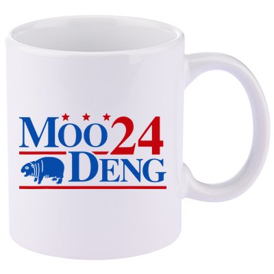 Moo Deng 2024 Cute Pygmy Hippopotamus Hippo 11oz C Handle Ceramic Mug