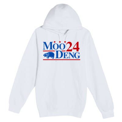 Moo Deng 2024 Cute Pygmy Hippopotamus Hippo Premium Pullover Hoodie