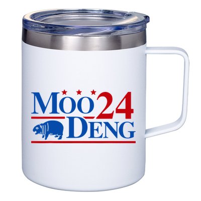 Moo Deng 2024 Cute Pygmy Hippopotamus Hippo 12oz Stainless Steel Coffee Mug