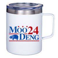Moo Deng 2024 Cute Pygmy Hippopotamus Hippo 12oz Stainless Steel Coffee Mug