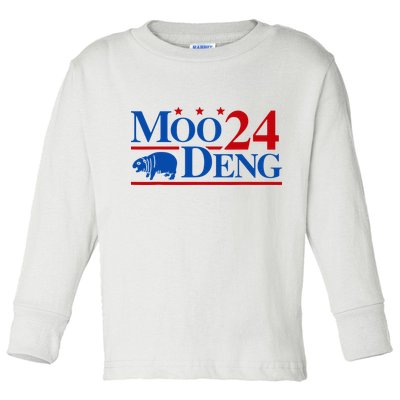 Moo Deng 2024 Cute Pygmy Hippopotamus Hippo Toddler Long Sleeve Shirt