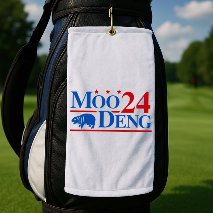 Moo Deng 2024 Cute Pygmy Hippopotamus Hippo Golf Towel