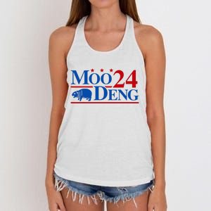 Moo Deng 2024 Cute Pygmy Hippopotamus Hippo Women's Knotted Racerback Tank