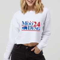 Moo Deng 2024 Cute Pygmy Hippopotamus Hippo Cropped Pullover Crew