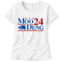 Moo Deng 2024 Cute Pygmy Hippopotamus Hippo Womens T-Shirt