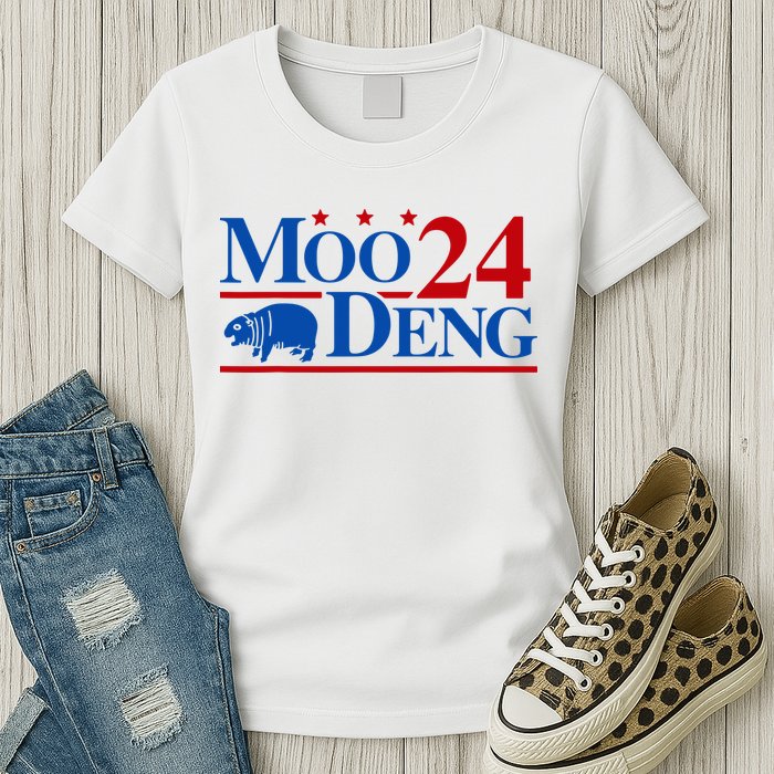 Moo Deng 2024 Cute Pygmy Hippopotamus Hippo Womens T-Shirt