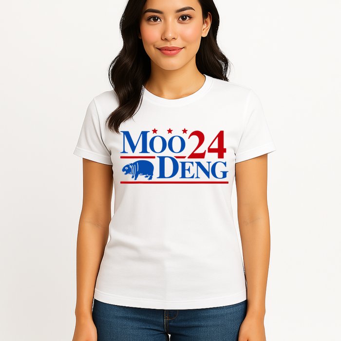 Moo Deng 2024 Cute Pygmy Hippopotamus Hippo Womens T-Shirt
