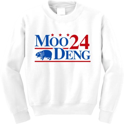 Moo Deng 2024 Cute Pygmy Hippopotamus Hippo Kids Sweatshirt