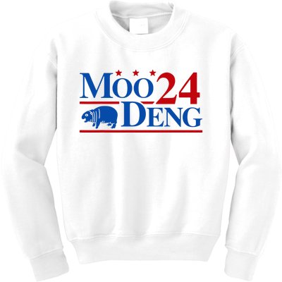 Moo Deng 2024 Cute Pygmy Hippopotamus Hippo Kids Sweatshirt