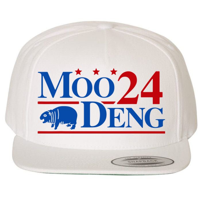 Moo Deng 2024 Cute Pygmy Hippopotamus Hippo Wool Snapback Cap