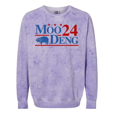 Moo Deng 2024 Moo Deng Moo Deng Cute Baby Hippo Colorblast Crewneck Sweatshirt