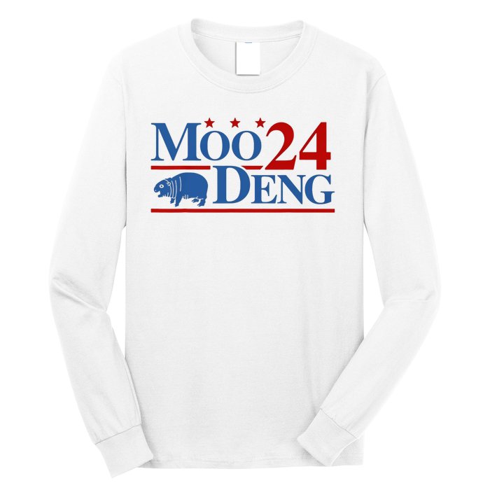 Moo Deng 2024 Moo Deng Moo Deng Cute Baby Hippo Long Sleeve Shirt