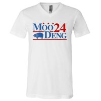 Moo Deng 2024 Moo Deng Moo Deng Cute Baby Hippo V-Neck T-Shirt