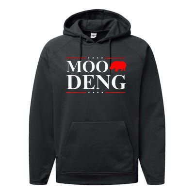 Moo Deng 2024 Election Vote Hippo Political Moo Deng Performance Fleece Hoodie