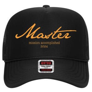 Master Degree 24 With Style Mission Accomplished 2024 High Crown Mesh Back Trucker Hat