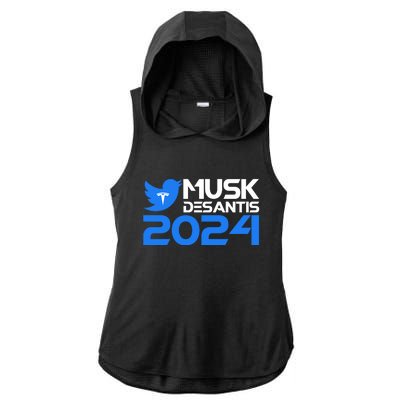 Musk Desantis 2024 Election Ladies PosiCharge Tri-Blend Wicking Draft Hoodie Tank