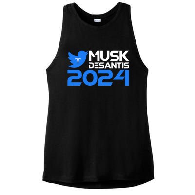 Musk Desantis 2024 Election Ladies PosiCharge Tri-Blend Wicking Tank