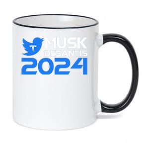 Musk Desantis 2024 Election 11oz Black Color Changing Mug