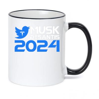 Musk Desantis 2024 Election 11oz Black Color Changing Mug