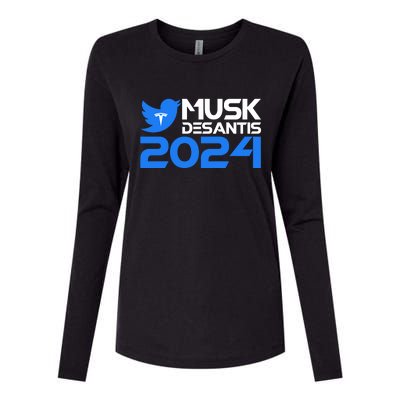 Musk Desantis 2024 Election Womens Cotton Relaxed Long Sleeve T-Shirt