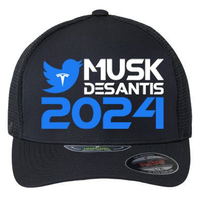 Musk Desantis 2024 Election Flexfit Unipanel Trucker Cap