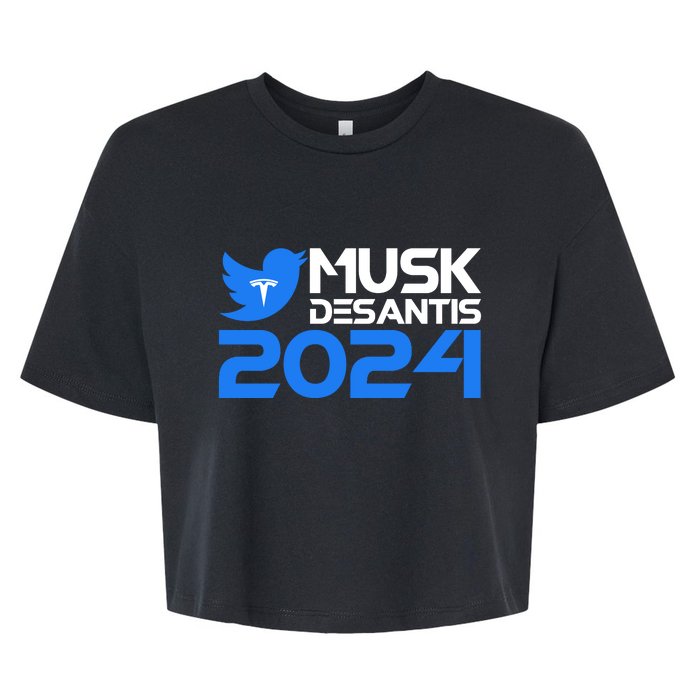 Musk Desantis 2024 Election Bella+Canvas Jersey Crop Tee