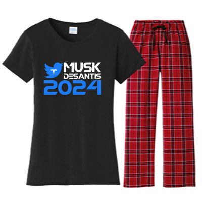 Musk Desantis 2024 Election Women's Flannel Pajama Set