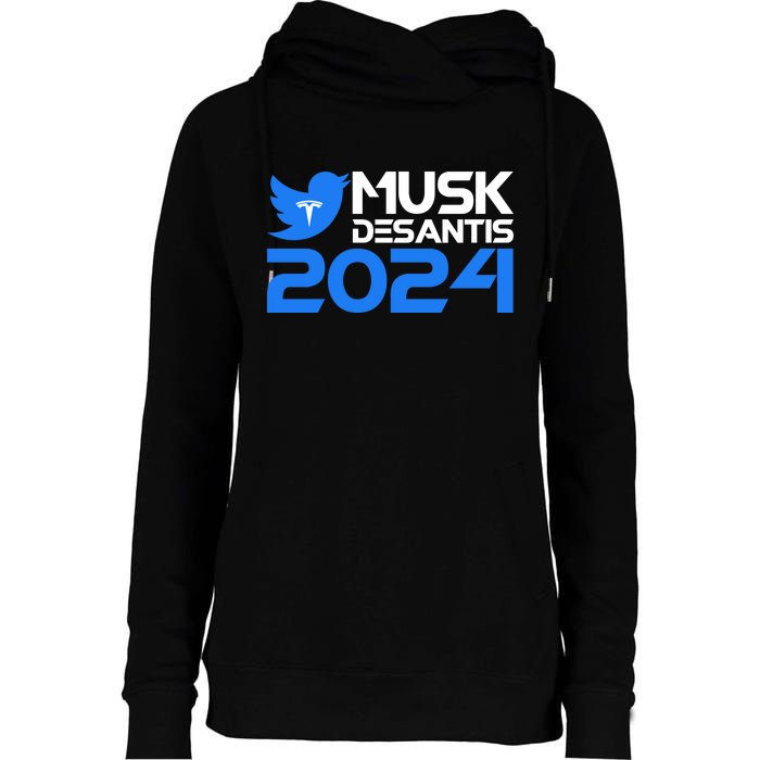 Musk Desantis 2024 Election Womens Funnel Neck Pullover Hood