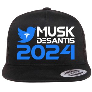 Musk Desantis 2024 Election Flat Bill Trucker Hat