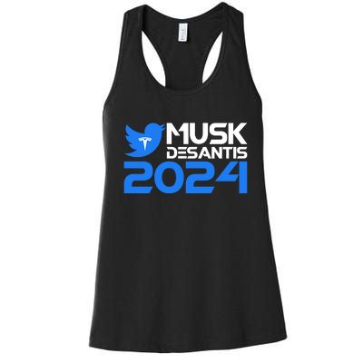 Musk Desantis 2024 Election Women's Racerback Tank