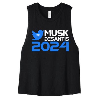 Musk Desantis 2024 Election Women's Racerback Cropped Tank