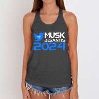 Musk Desantis 2024 Election Women's Knotted Racerback Tank