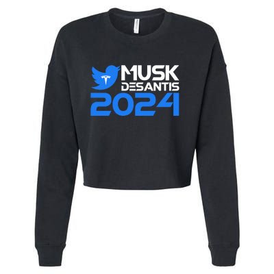 Musk Desantis 2024 Election Cropped Pullover Crew