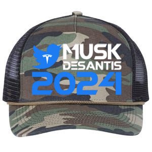 Musk Desantis 2024 Election Retro Rope Trucker Hat Cap