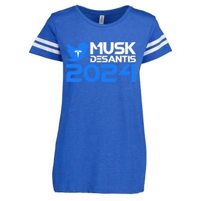 Musk Desantis 2024 Election Enza Ladies Jersey Football T-Shirt