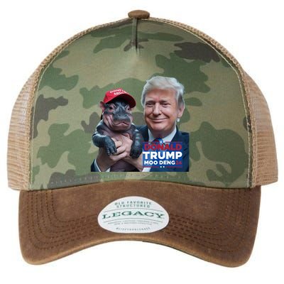 Moo Deng Trump And The HippoS Campaign Journey Legacy Tie Dye Trucker Hat