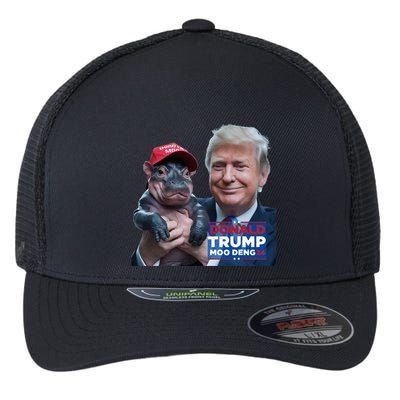 Moo Deng Trump And The HippoS Campaign Journey Flexfit Unipanel Trucker Cap