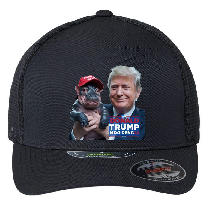 Moo Deng Trump And The HippoS Campaign Journey Flexfit Unipanel Trucker Cap