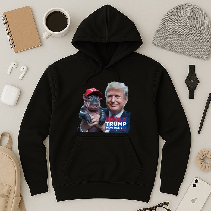 Moo Deng Trump And The HippoS Campaign Journey Hoodie
