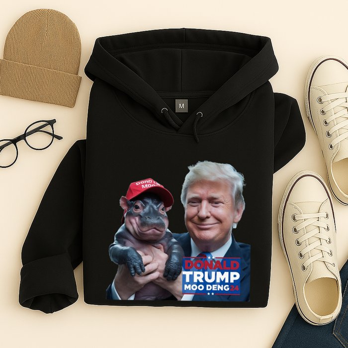 Moo Deng Trump And The HippoS Campaign Journey Hoodie