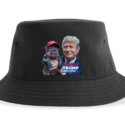 Moo Deng Trump And The HippoS Campaign Journey Sustainable Bucket Hat