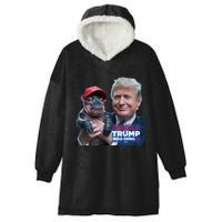 Moo Deng Trump And The HippoS Campaign Journey Hooded Wearable Blanket