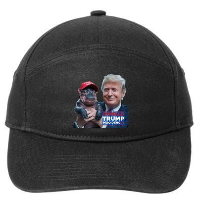 Moo Deng Trump And The HippoS Campaign Journey 7-Panel Snapback Hat