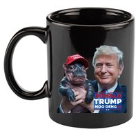 Moo Deng Trump And The HippoS Campaign Journey 11oz C Handle Ceramic Mug