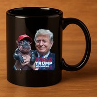 Moo Deng Trump And The HippoS Campaign Journey 11oz C Handle Ceramic Mug