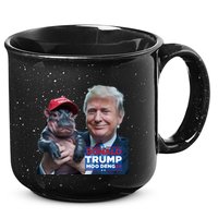 Moo Deng Trump And The HippoS Campaign Journey 15oz Campfire Ceramic Mug