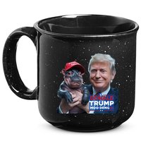 Moo Deng Trump And The HippoS Campaign Journey 15oz Campfire Ceramic Mug