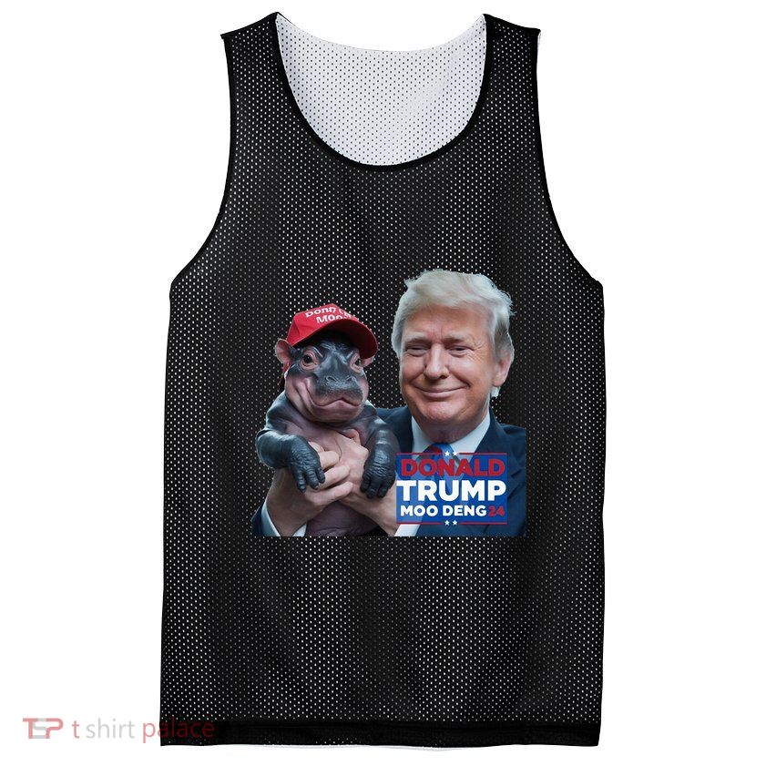 Moo Deng Trump And The HippoS Campaign Journey Mesh Reversible Basketball Jersey Tank