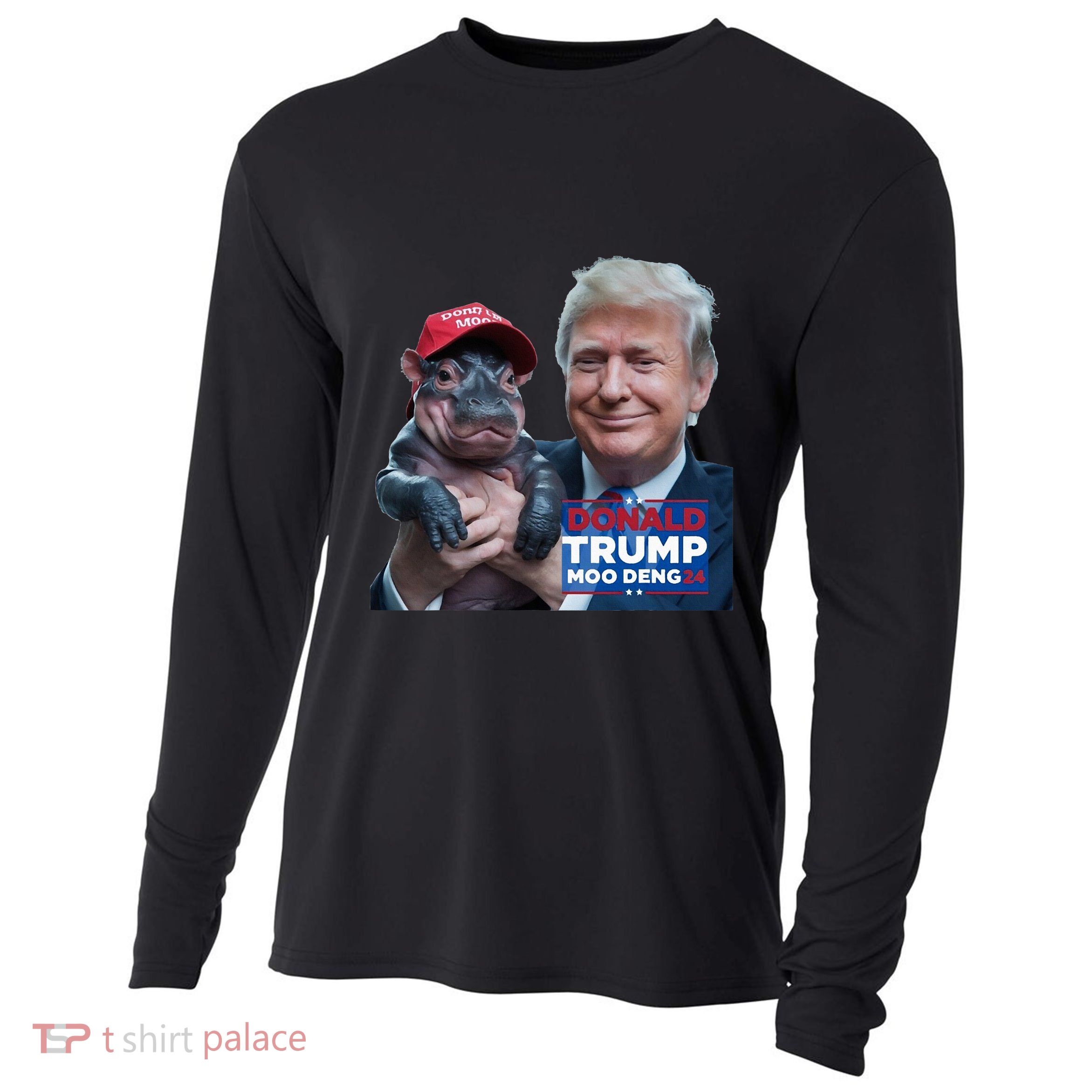 Moo Deng Trump And The HippoS Campaign Journey Cooling Performance Long Sleeve Crew