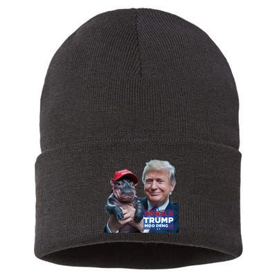 Moo Deng Trump And The HippoS Campaign Journey Sustainable Knit Beanie